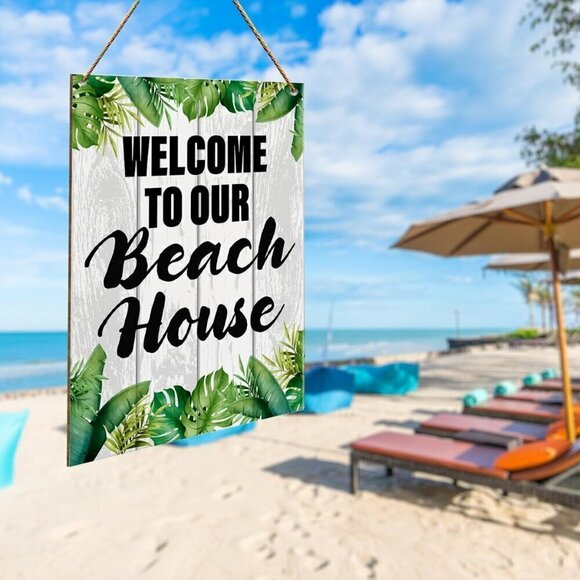 Welcome to our beach house Wall Decor / BRAND NEW - SEALED - Picture 1 of 4